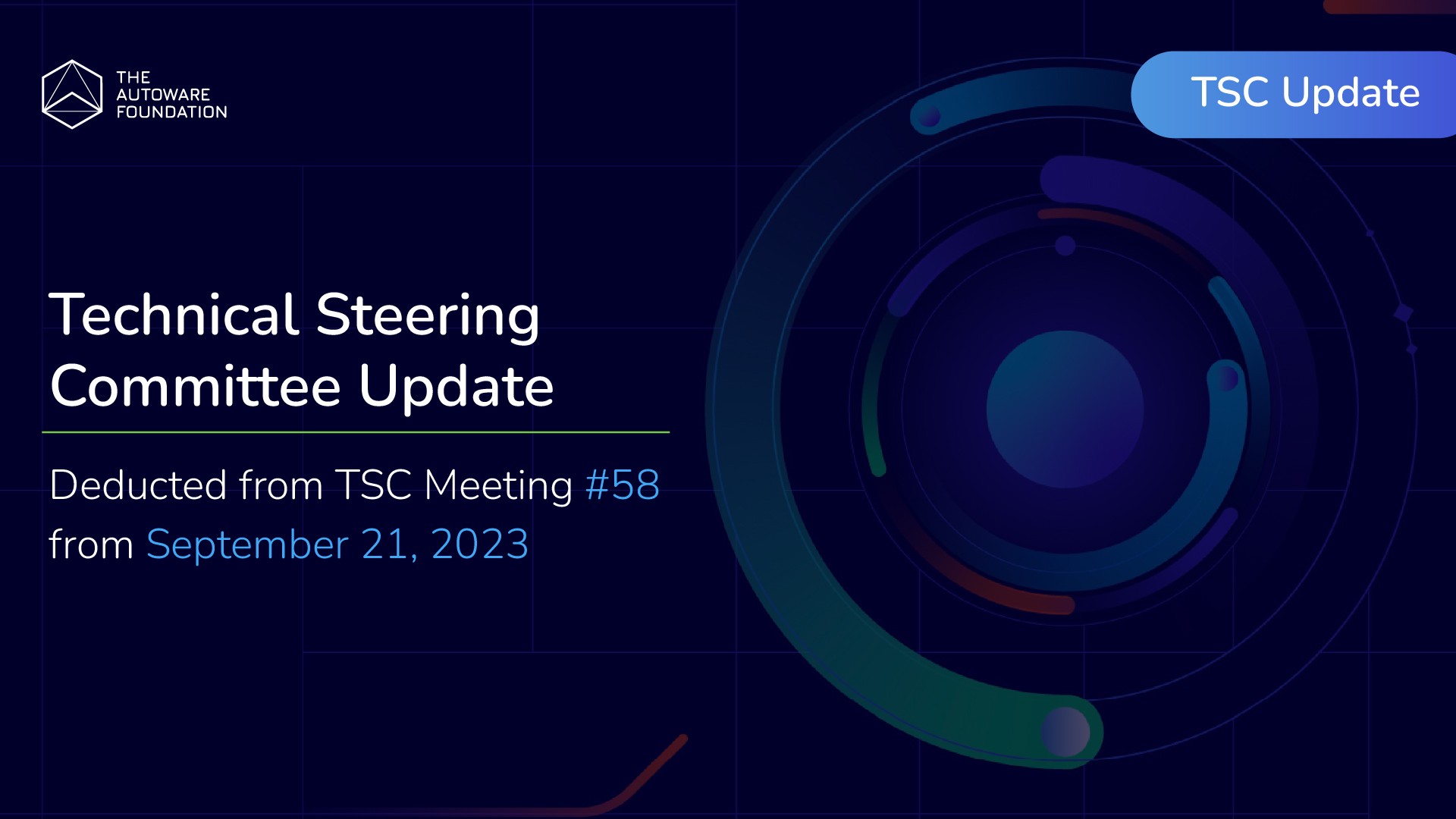 Monthly Technical Steering Committee Update – September 2023